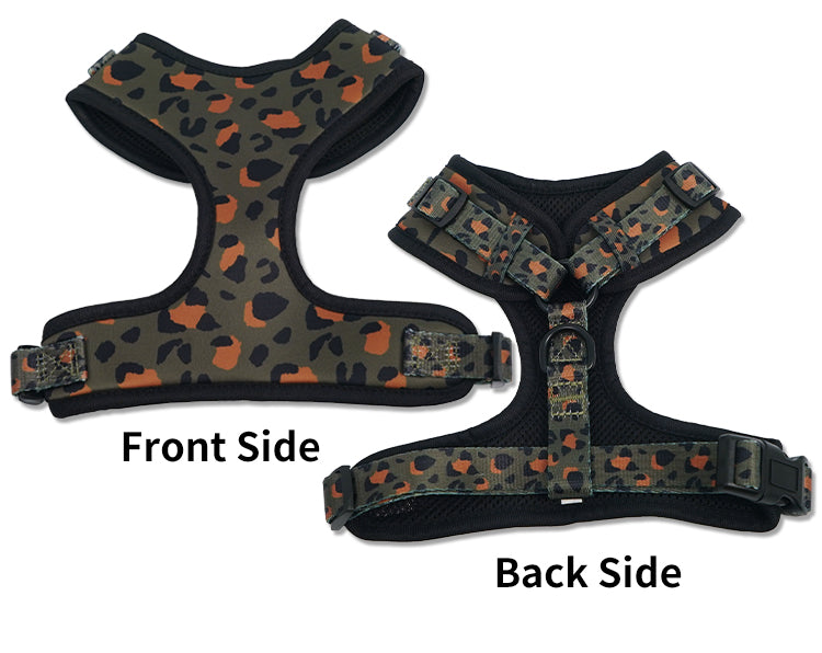 Custom Logo Adjustable Neoprene Pet Dog Harness and Leash Set