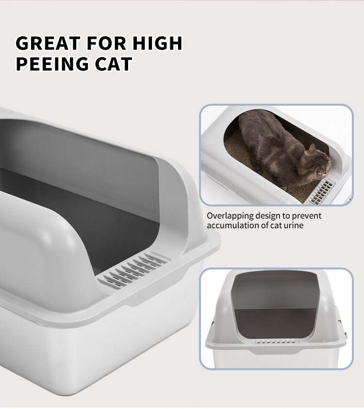 Fully Enclosed Large Space Pet Toilet Stainless Steel Cat Litter Box with Lid