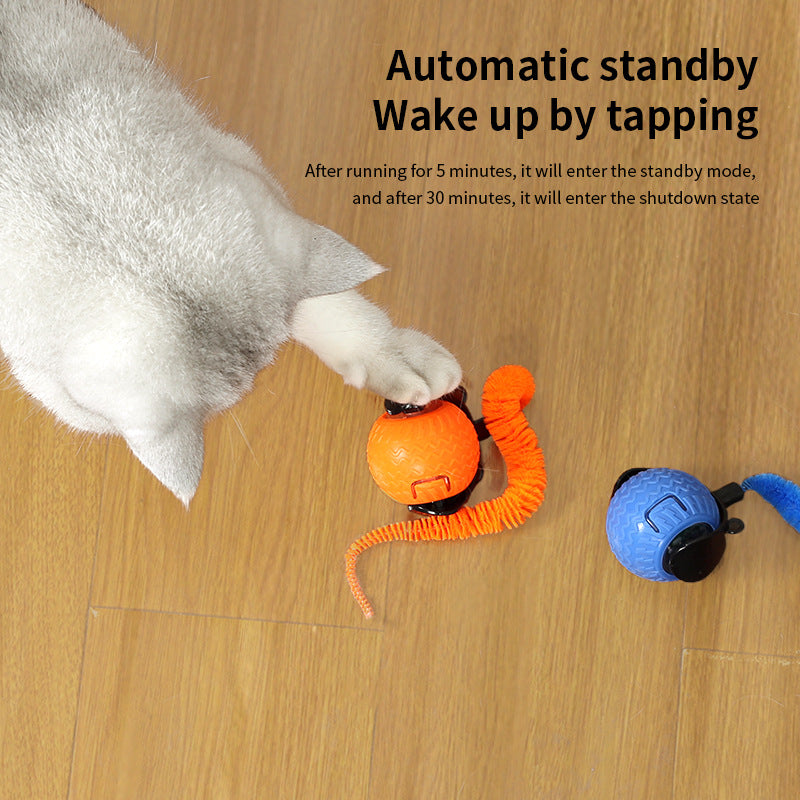 USB Charger Electric Silicone Cat Toys Rolling Ball With Plush