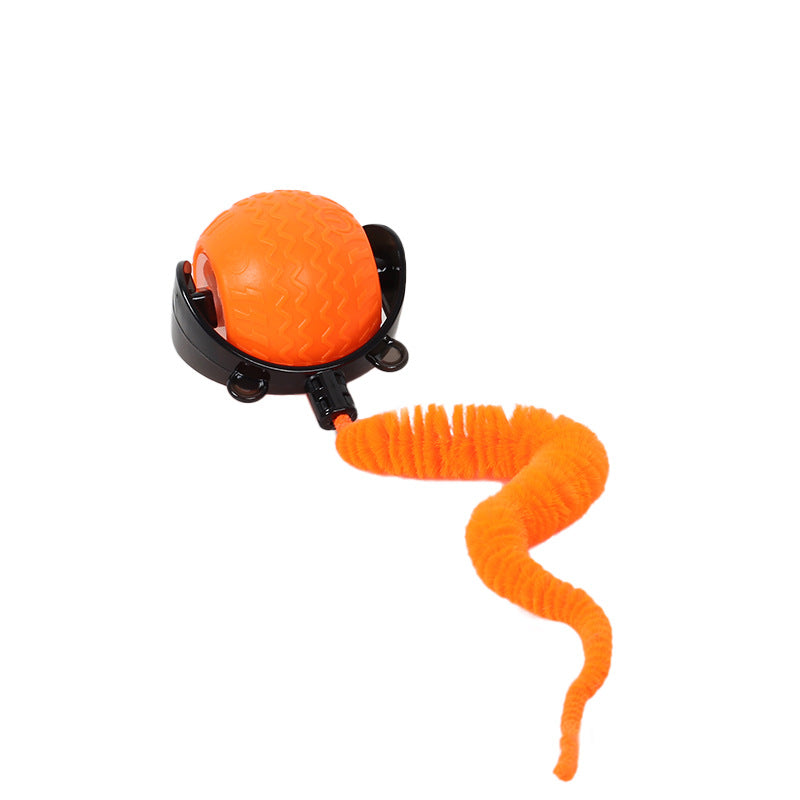 USB Charger Electric Silicone Cat Toys Rolling Ball With Plush