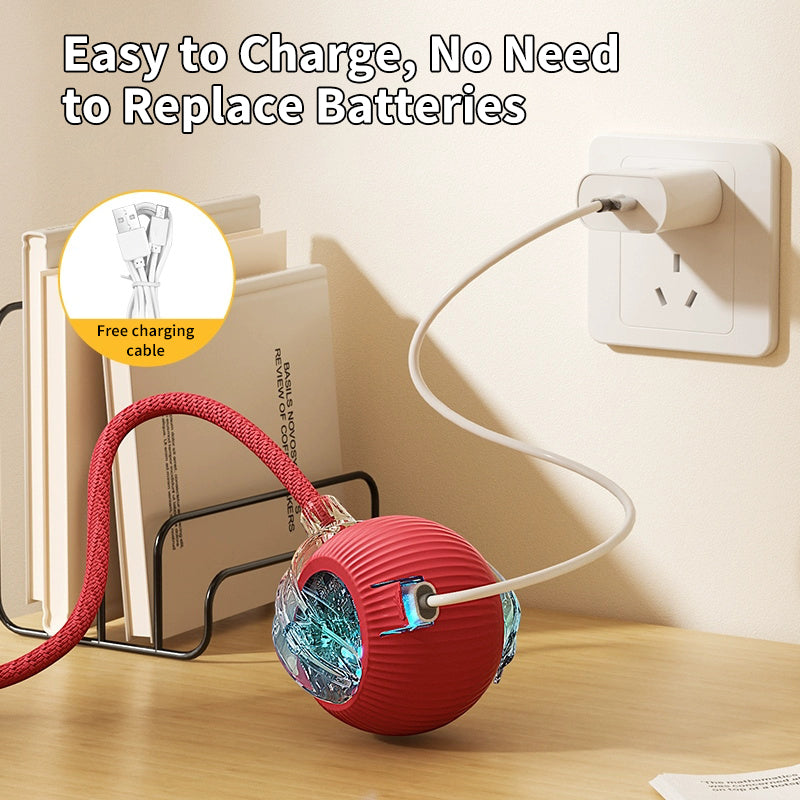 USB Charger Smart Automatic Rotating Rechargeable Cat Toy Self Rolling Ball