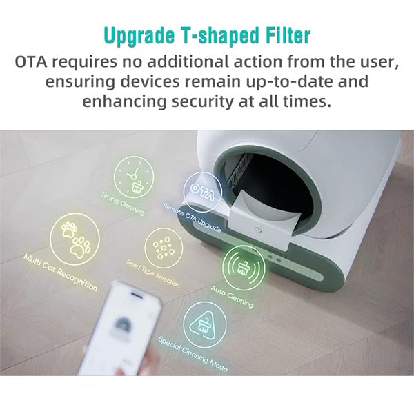 T1+ Automatic Self-Cleaning Cat Litter Box Auto Smart Litter Machine